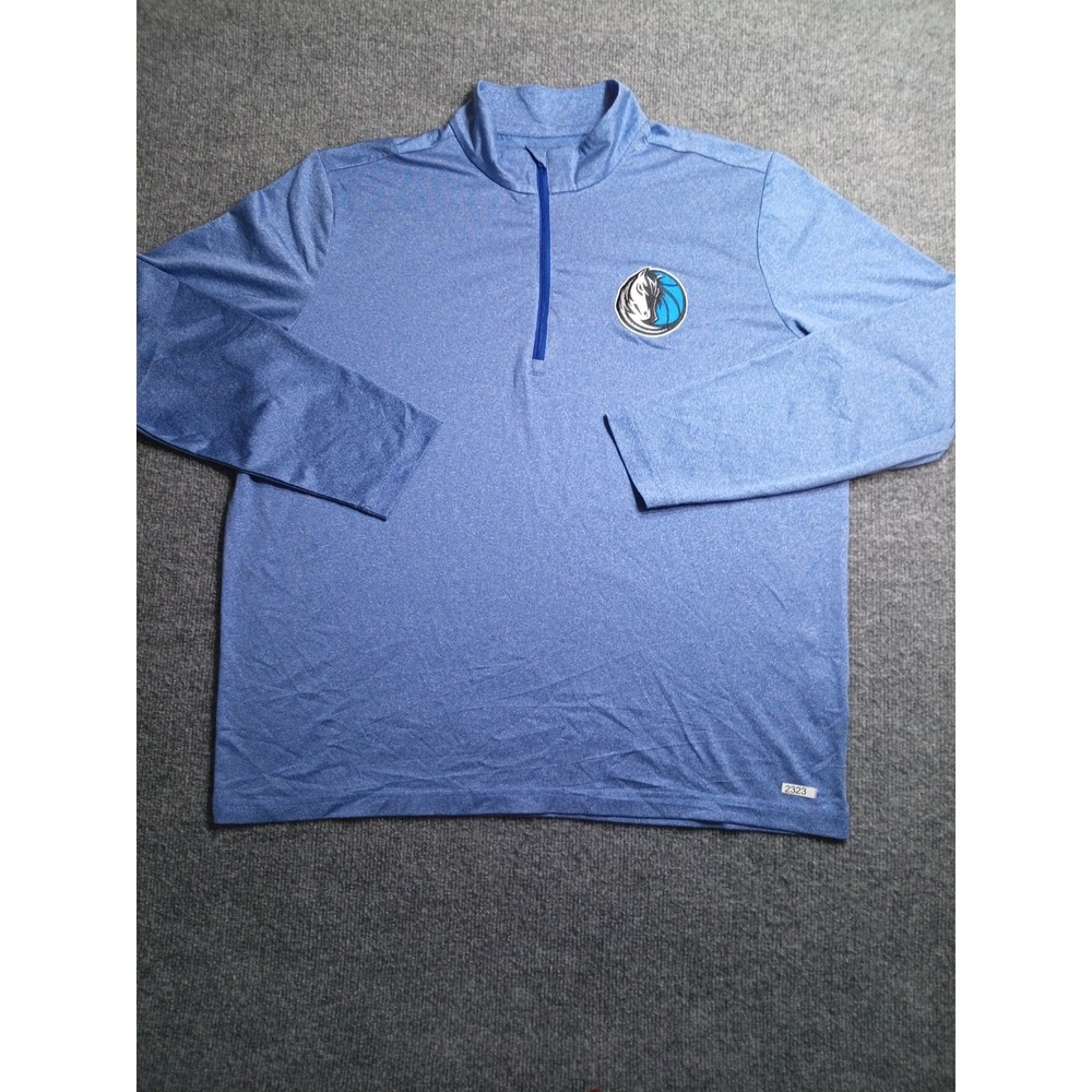 Antigua Dallas Mavericks 1/4 Zip Pullover Mens XL Blue Performance Stretch NBA